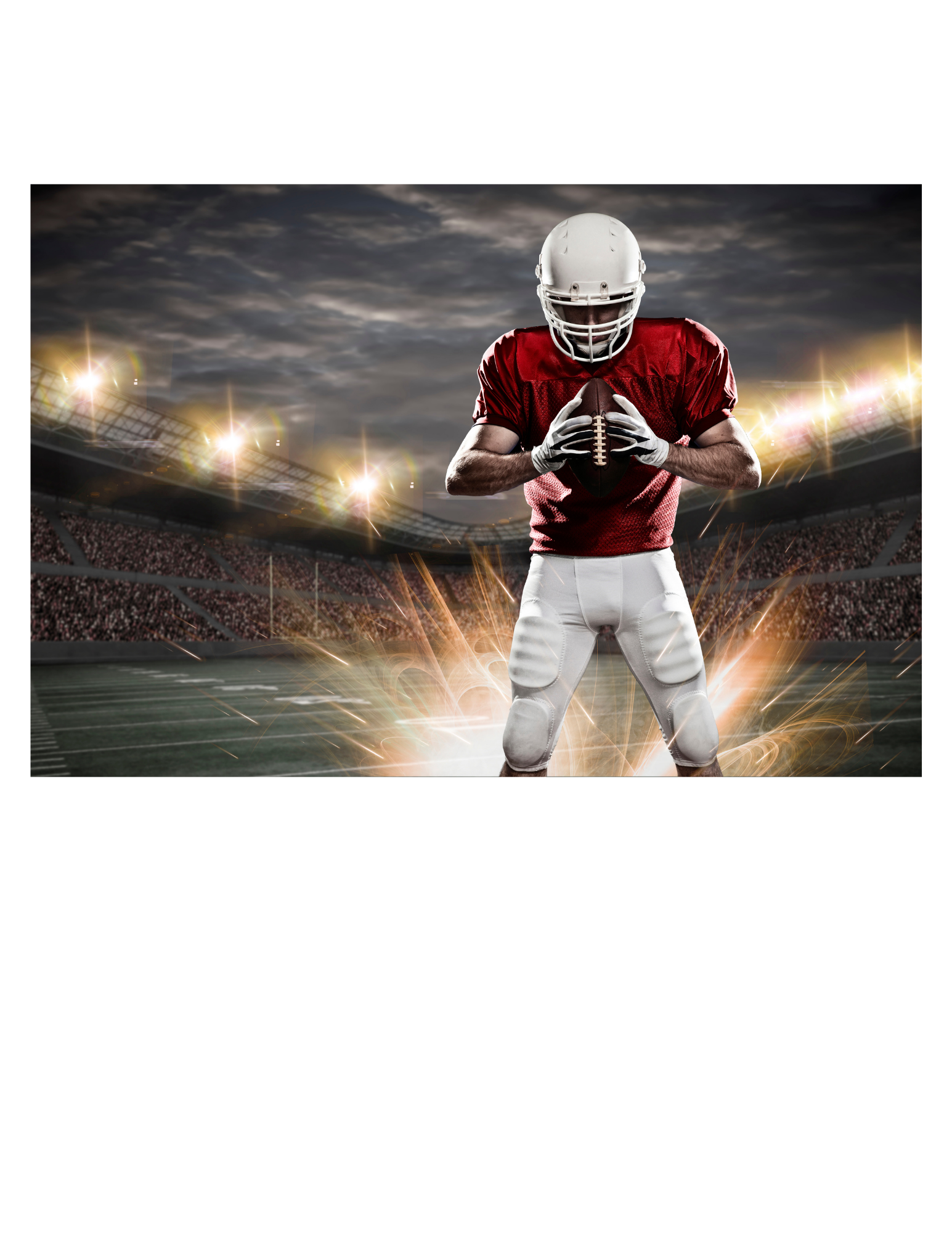 Football player under stadium lights
